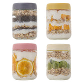 GLATABAM 16 oz jar with lid for overnight oats and yogurt prep