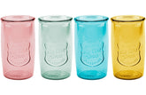 Glaver's colored glassware highball glasses in vivid hues for iced drinks.