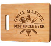 Gleevera Best Uncle Ever engraved cutting board front view as a heartfelt gift for Uncle