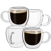 Glenkach espresso cups set of 4 in clear glass highlighting sleek design and clarity