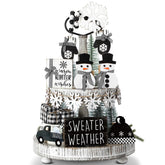 GlikCeil snowflakes wood rustic centerpiece collection adds festive charm to tabletops