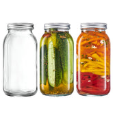 GLING 3-count 64 oz wide-mouth mason jars set for preserving and meal prep