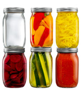 GLING 32 oz wide-mouth mason jar with metal lid for fresh preserves and easy pouring.