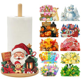 GLLZJZXC bamboo paper towel holder base supports jumbo rolls securely for easy daily use.