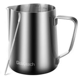 Globotech 32oz milk frothing pitcher with wide capacity for cappuccinos
