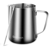 Globotech stainless steel milk frother cup 20oz for durable milk steaming at home