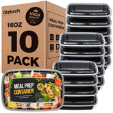 Glotoch Express 16oz meal prep containers with sturdy lids for organized meals.