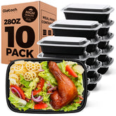 Glotoch Express 28oz meal prep container with lids, microwave-safe for reheating leftovers.