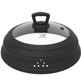 GLOU-GLOU GOOSE GGG microwave splatter cover shields 10.8-inch plates during heating.