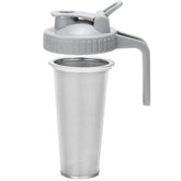 Glyntrof cold brew filter on a 32 oz wide-mouth Mason jar for smooth, spill-free pouring.