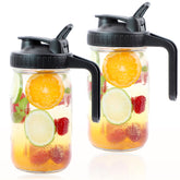 GMSWEET Mason jar pitcher with pour spout lid for spill-free serving.