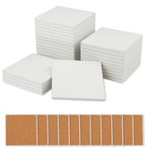 GNIEMCKIN blank ceramic coaster 4x4 with cork backing for surface protection