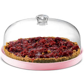 Godinger cake stand with dome enhances dessert presentation for gatherings.