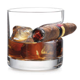 Godinger cigar whiskey glass with indented rest for relaxed, stylish sipping.
