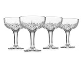 Godinger Dublin Crystal champagne glasses set of 4, front view for elegant entertaining