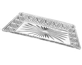 Godinger Dublin crystal tray top view, ideal for bread service and elegant table display.