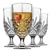 Godinger Dublin iced beverage glass with crystal cut design, ideal for iced tea and cocktails.