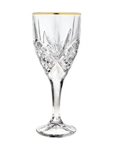 Godinger Dublin wine glasses with a gold rim for elegant table settings