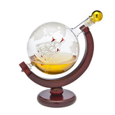 Godinger Whiskey Decanter Globe with etched globe design enhances home bar display