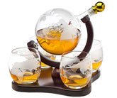 Godinger whiskey decanter globe etched design enhances an elegant home bar display
