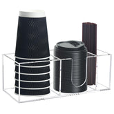 Goindy coffee bar organizer on countertop keeping cups within reach for quick service.