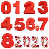 Goldbaking 10-inch number mould set, top view, ideal for large birthday cakes.