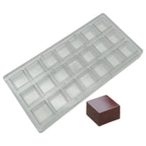 Goldbaking square chocolate mold with 21 cavities for homemade chocolates.
