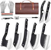 Golden Bird 13pc butcher knife set overview with sharp blades for kitchen prep