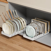 GoMaihe slide-out tray keeps pots accessible in deep cabinets.