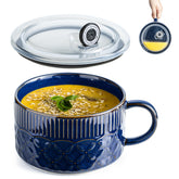 Gomakren soup bowl with handle highlights easy one-handed serving.