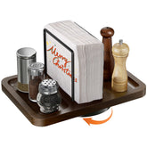 Gomyrod napkin holder with 360° rotating base for easy access on any table.