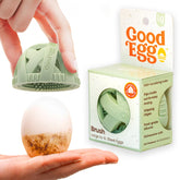 GoodEgg The Original Egg Brush close-up shows silicone nubs for gentle egg cleaning.