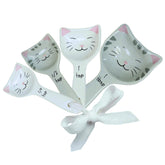 Goodscious cat measuring spoons set with ribbon for playful baking