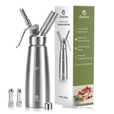 Gootus whipped cream dispenser body in stainless steel for durable daily dessert toppings.