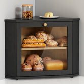 Goozii Corner Bread Box assembly view with included hardware.