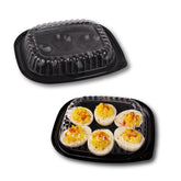 Gorander deviled egg tray with six slots and open lid for easy display.