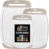 GORILLA GRIP almond cutting boards set of 3, reversible front view showing ample prep space.
