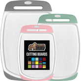 GORILLA GRIP BPA-Free cutting board with a nonporous surface for easy cleaning.