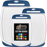 Gorilla Grip blue main view of reversible cutting boards for versatile meal prep.