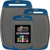 GORILLA GRIP cutting board set 3 blue gray top view for organized kitchen prep