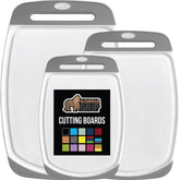 GORILLA GRIP cutting board set gray top view shows sturdy nonporous surface
