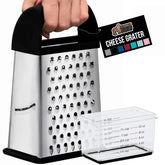 Gorilla Grip XL 4-sided cheese grater with container for mess-free prep.