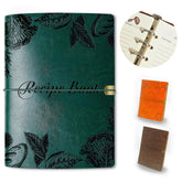GoShambar blank recipe book cover in green leather, wipe-clean surface for spills.