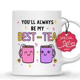 Gossby Friend Coffee Mug front view with cheerful best friends design for gifting