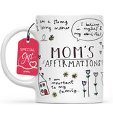 Gossby Mom Affirmation Coffee Mug front view ideal for morning rituals