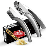Gourmet Easy No-Peel Garlic Press with detachable handles for effortless mincing