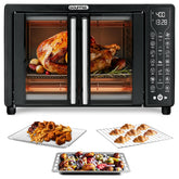 Gourmia GTF7460 French door open for effortless loading of family meals