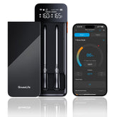 GoveeLife Bluetooth thermometer display mounted on base for hands-free monitoring.