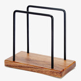 GOVOKOI acacia wood napkin holder with wire base keeps napkins neatly displayed on table