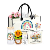 GQDECOR tote bag with a stylish print, durable cotton canvas for daily use